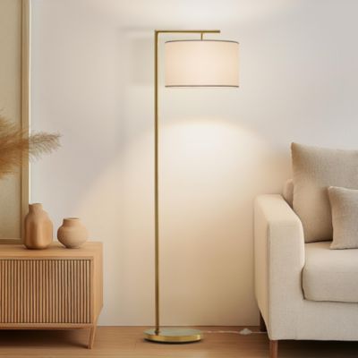 Montage Modern 60" LED Arc Floor Lamp with Fabric Drum Shade
