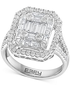 EFFY® HEMATIAN Diamond Baguette Cluster Ring (1-5/8 ct. t.w.) in 18k White Gold