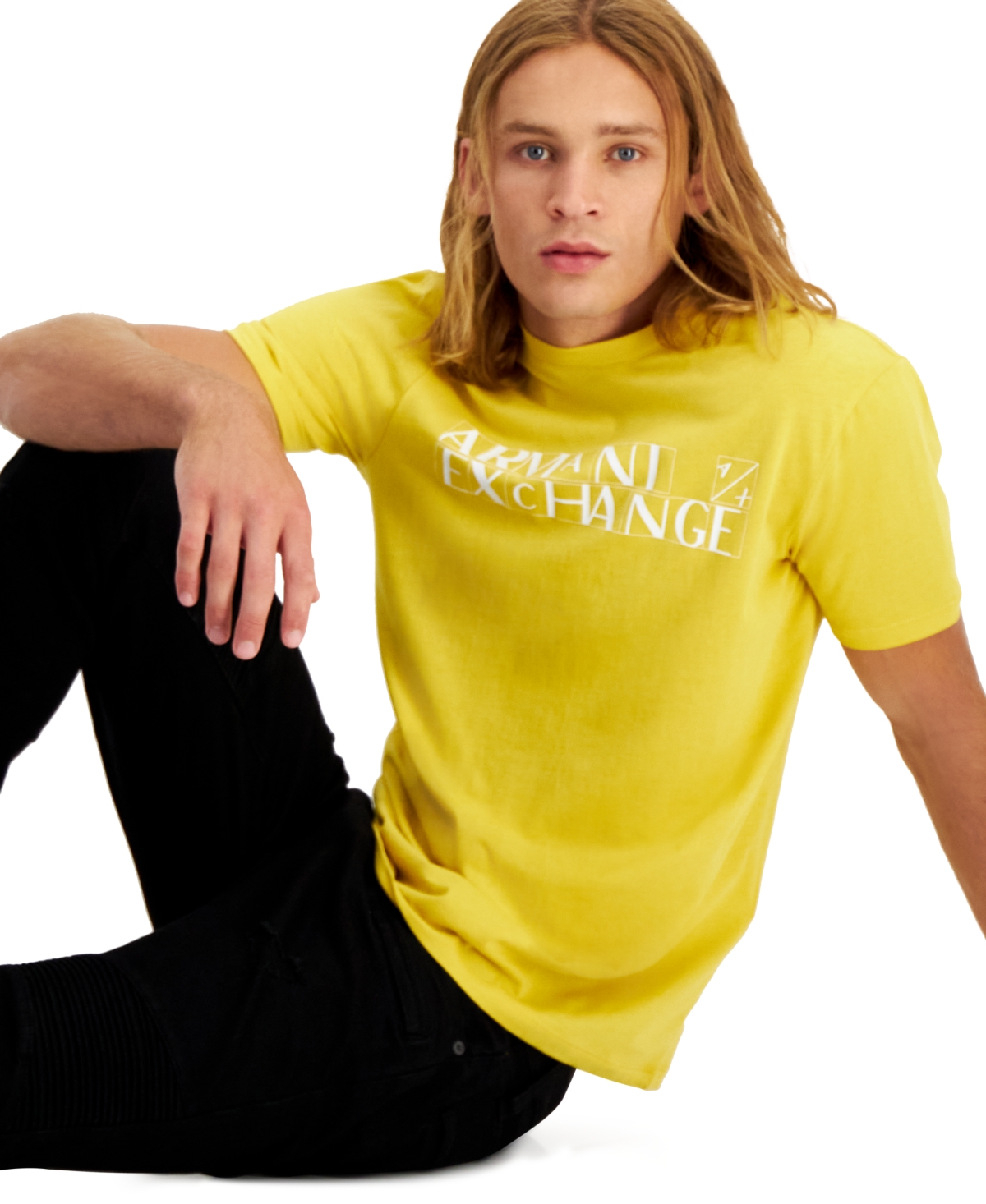Armani Exchange Ax  Men's Exclusive Logo T-shirt, Created For Macy's In Celyon Yellow