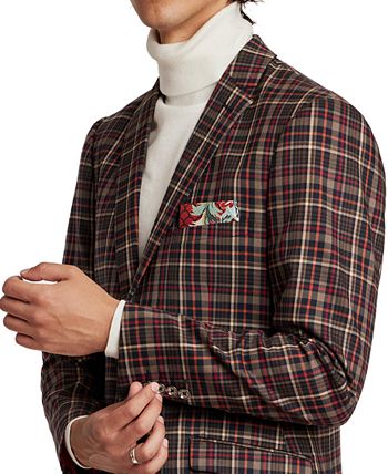 Paisley & Gray Men's Dover Slim-Fit Stretch Check Suit Jacket - Tan Forest main image 0