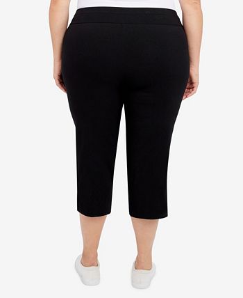 HEARTS OF PALM Plus Size Essentials Solid Pull-On Capri Pants with ...