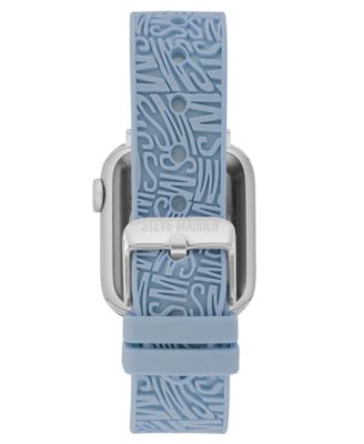 Women's Light Blue Silicone Debossed Swirl Logo Band designed for Apple Watch&reg; 42mm (Series 10) & 38/40/41mm