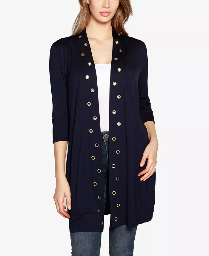 Women's Grommet-Trim Duster Open Front Cardigan Top - thumbnail 9