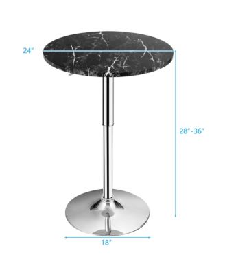 Round Bistro Bar Table Height Adjustable 360-degree Swivel