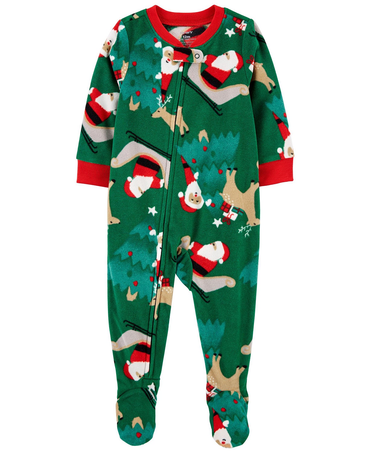Toddler One-Piece Santa Fleece Footie Pajama