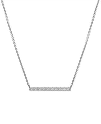 Wrapped - Diamond Bar Pendant Necklace (1/6 ct. t.w.), 18" + 2" extender