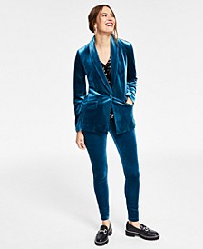 Women's Velvet Blazer, Pants & Sequined Tank Top, Created for Macy's