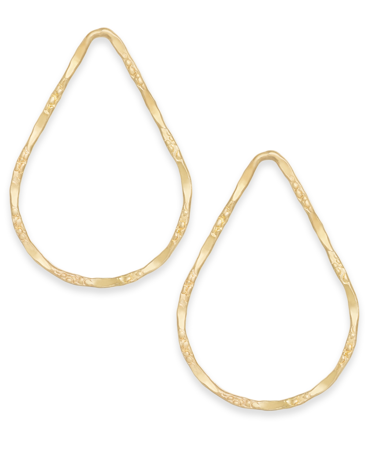 14k Gold-Plated Medium Open Teardrop Earrings - Gold
