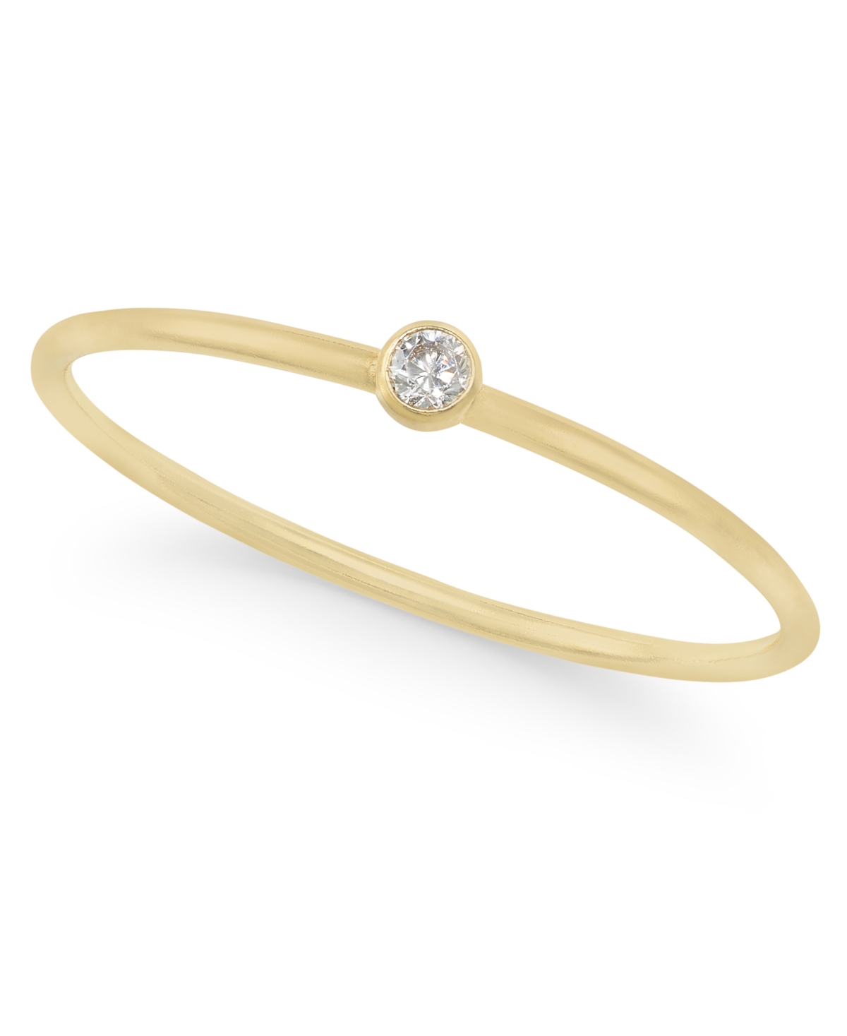 14k Gold-Plated Cubic Zirconia Minimalist Ring - Gold