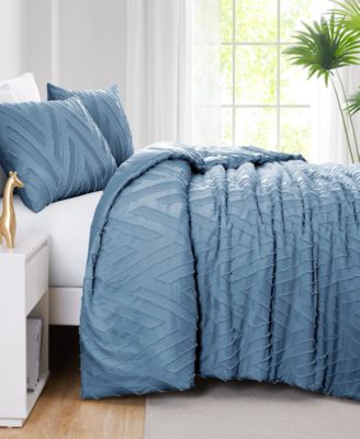Chevron Clipped 3-Pc. Jacquard Comforter Set, Twin