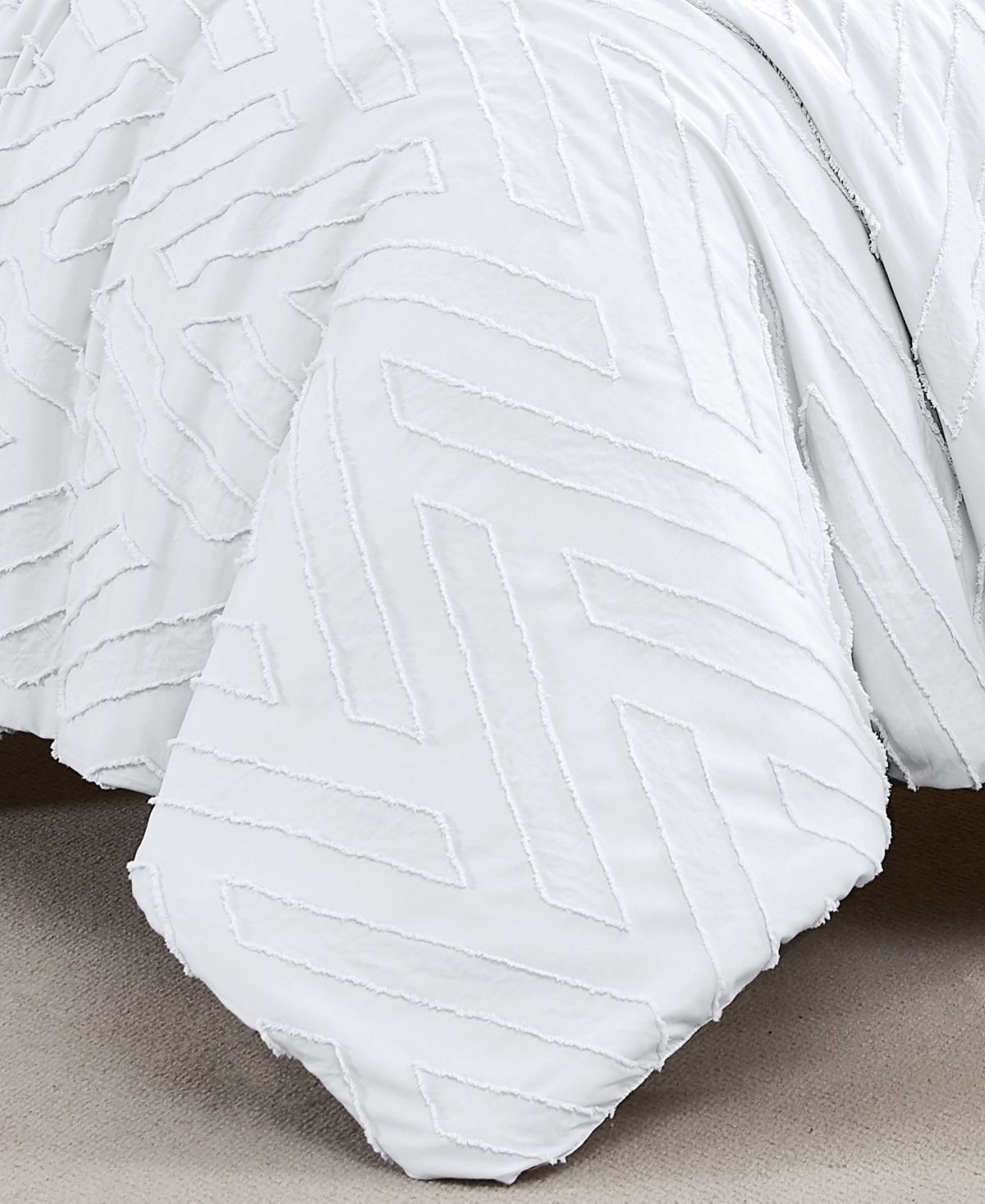 Southshore Fine Linens Chevron Clipped Jacquard 3 Piece Comforter Set,