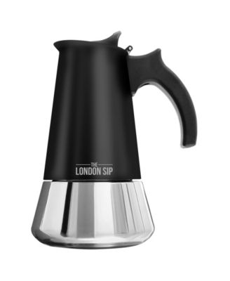 London Sip 3 Cup Stainless Steel Espresso Maker | Silver