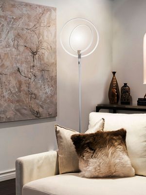 Eclipse 79" LED Torchiere Floor Lamp with Adjustable Rings