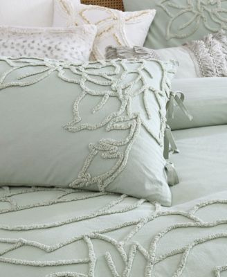 Chenille Rose Green 3 Piece Comforter Set, Full/Queen