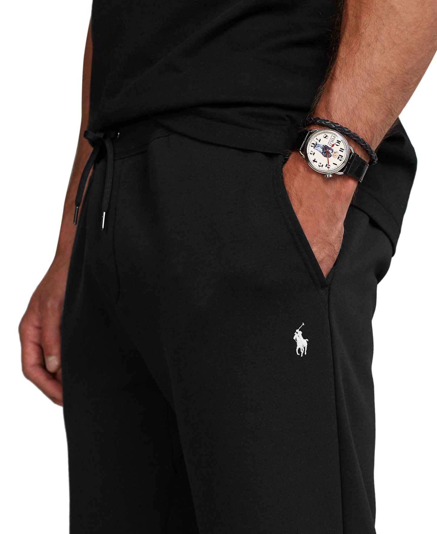 Мужские брюки Polo Ralph Lauren Big & Tall Double-Knit Jogger, цвет: Чёрный — фото 8