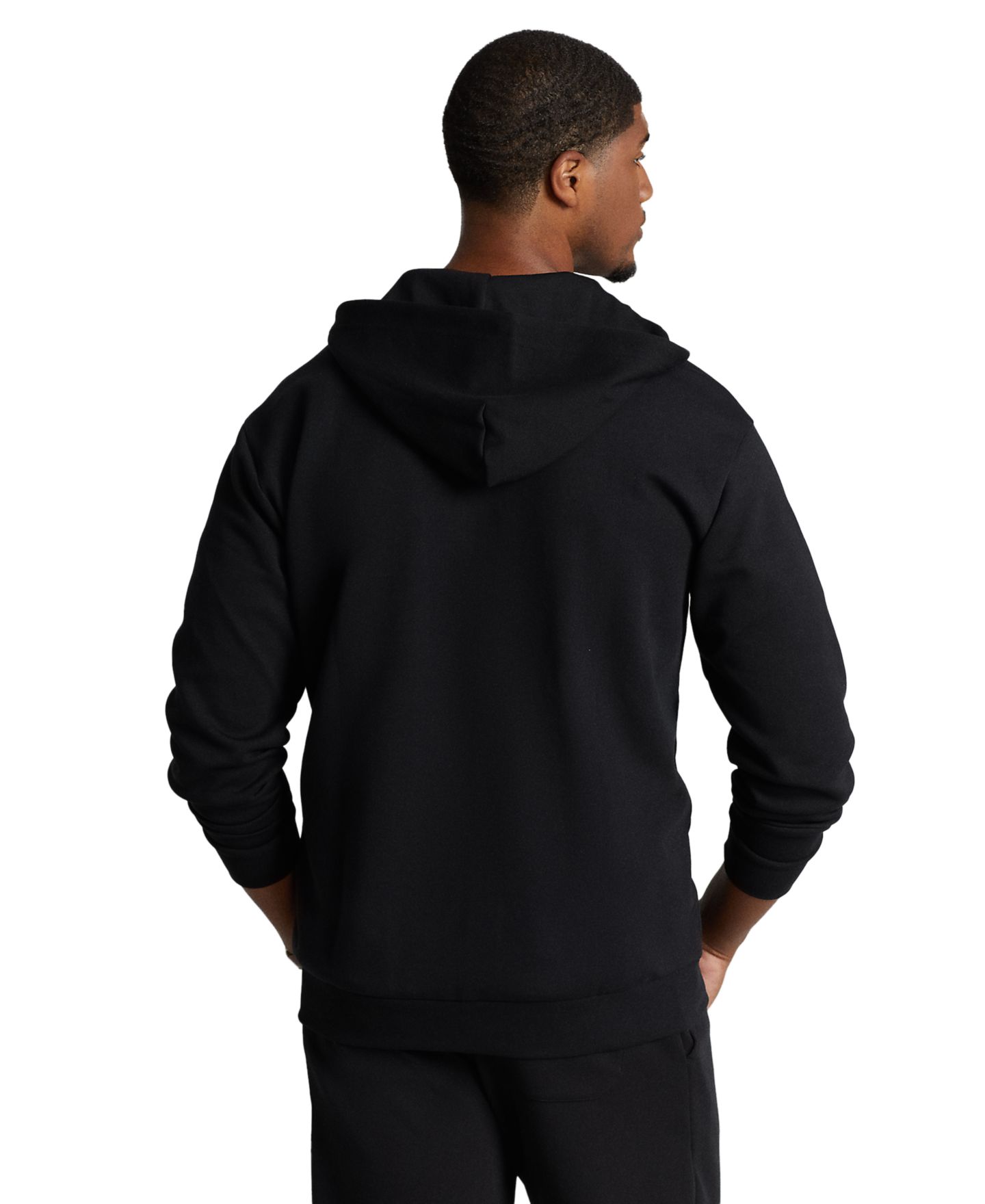 Мужское худи Polo Ralph Lauren Big & Tall Double-Knit Full-Zip, цвет: Чёрный — фото 4