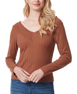 Jessica Simpson - Women's Myra Smocked-Panel V-Neck Top