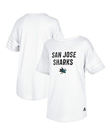 Women's White San Jose Sharks Big City Block Droptail Tunic T-shirt