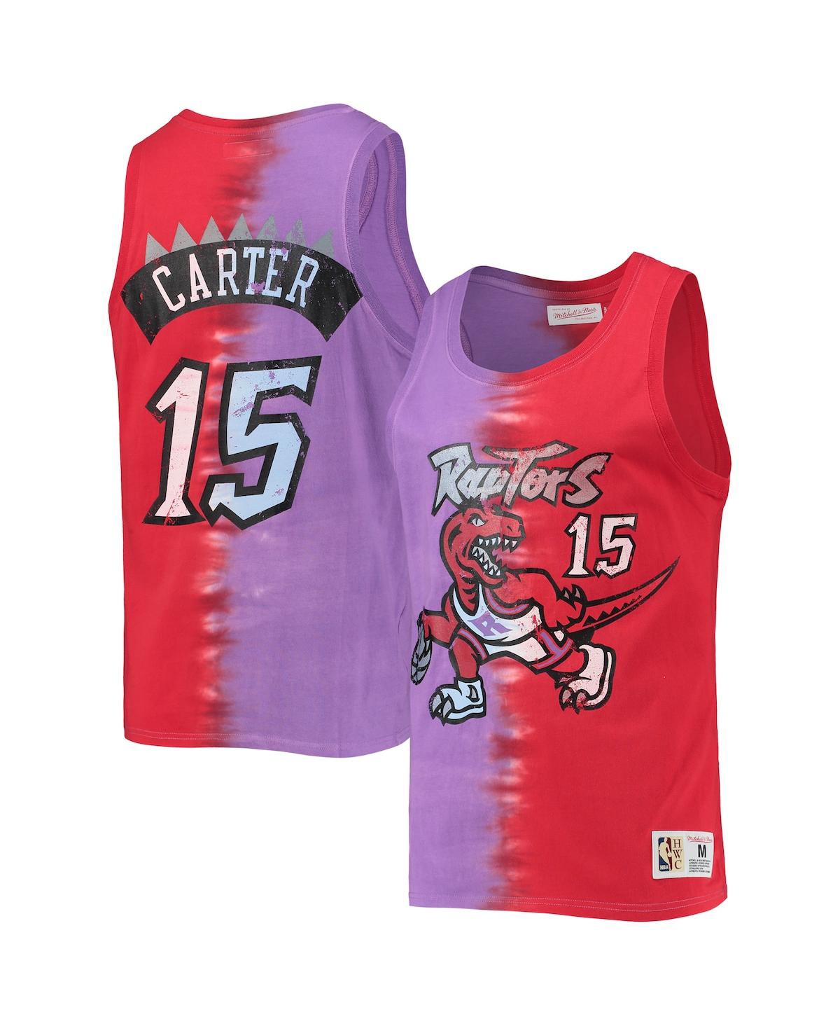 Mitchell & Ness Men's  Vince Carter Purple And Red Toronto Raptors Hardwood Classics Tie-dye Name And In Purple,red