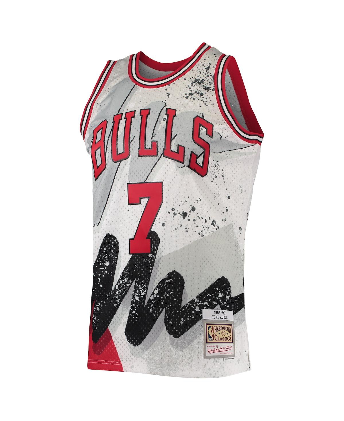 Men's Mitchell & Ness Toni KukocChicago Bulls Hardwood Classics 1995-96 Hyper Hoops Swingman Jersey - White