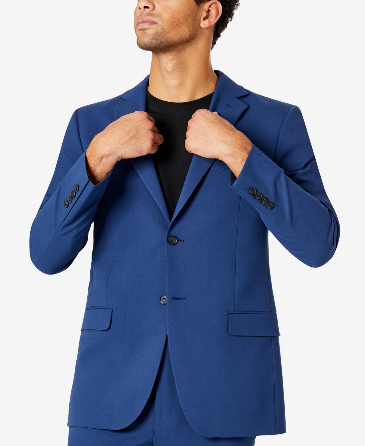 Dkny Men's Modern-fit Stretch Suit Jacket In Blue Solid