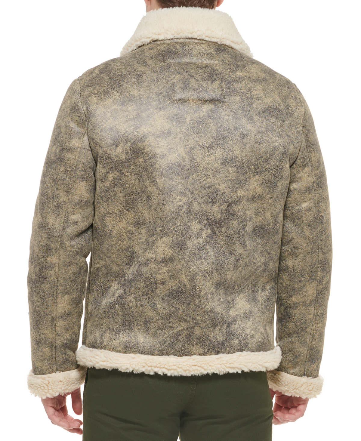 Tommy Hilfiger Men's Faux Leather Shortie Rancher Jacket with Fleece Accents