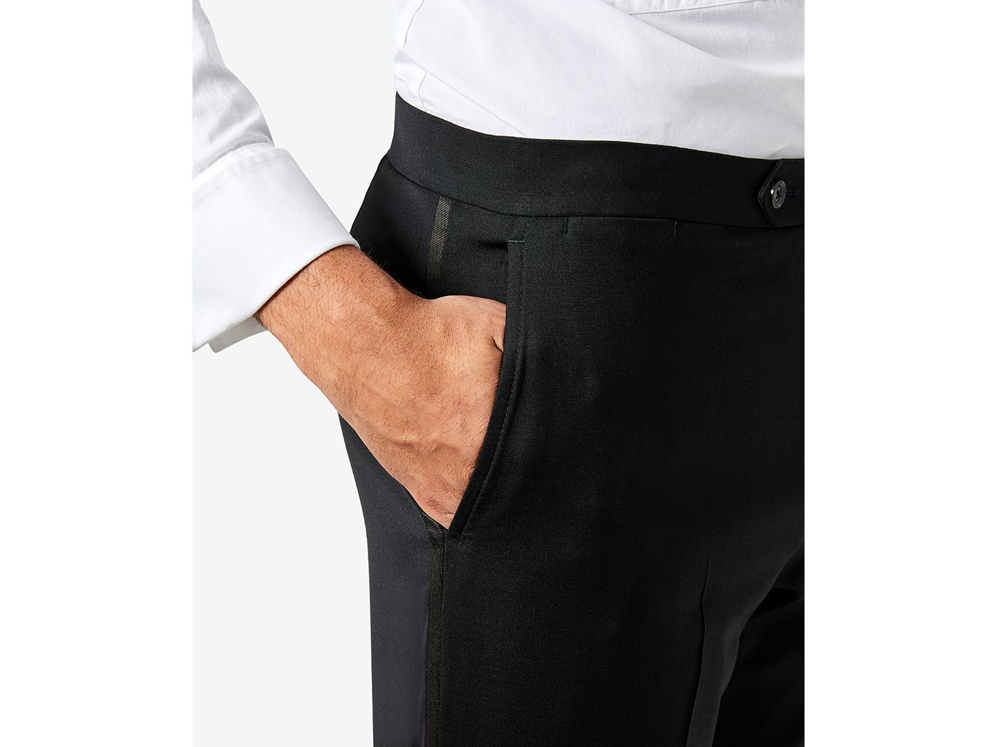 Мужские брюки Tommy Hilfiger Modern-Fit Flex Stretch Tuxedo Pant, цвет: Чёрный — фото 4