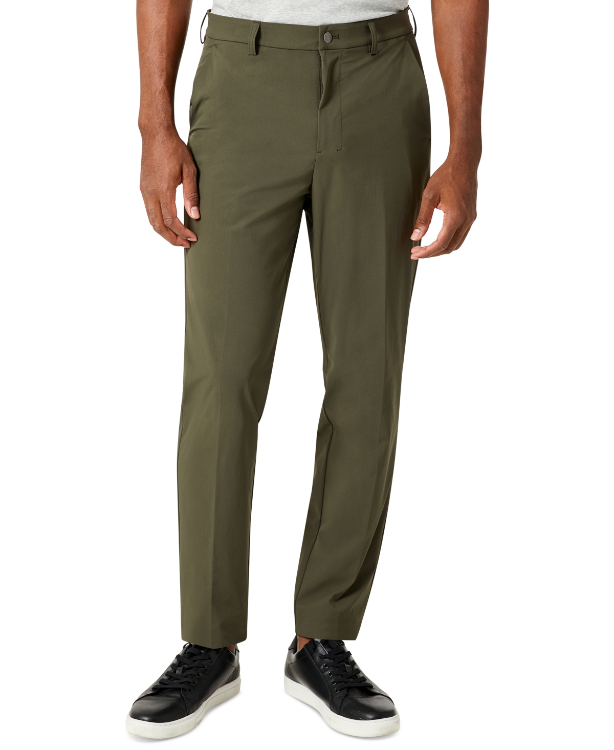 Calvin Klein Men's Slim Fit Tech Solid Performance Dress Pants In Olive |  ModeSens