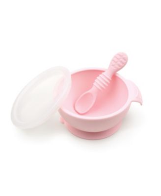 Bumkins Baby Bowl with Lid and Spoon First Feeding 3 Piece Set - Pink 16$