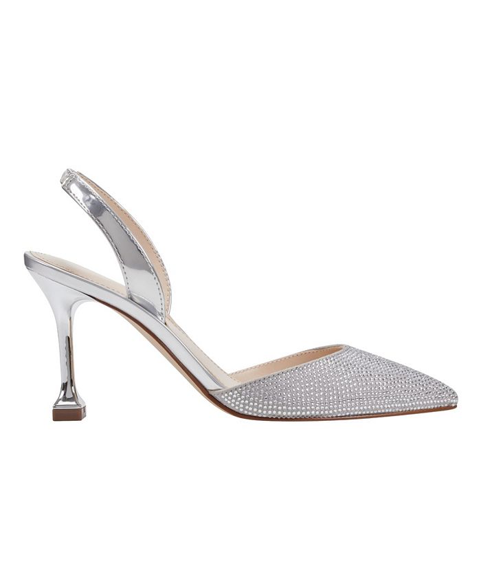 Marc Fisher Women's Hadais Pointed Toe Pump Mule - 3.35" Heel, Skinny Strap