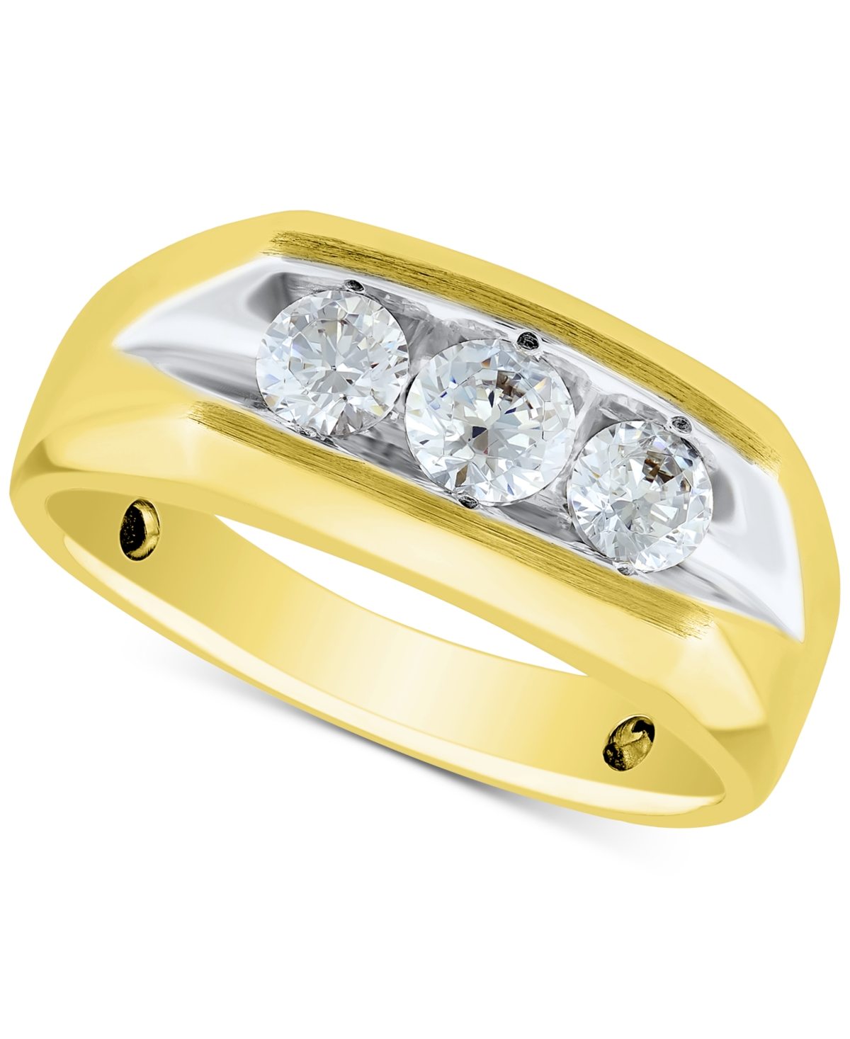 Grown With Love Men's Lab Grown Diamond Three Stone Ring (1 ct. t.w.) in 10k Gold