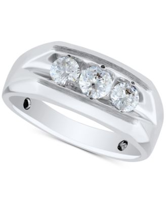 Grown With Love Men's Lab Grown Diamond Three Stone Ring (1 ct