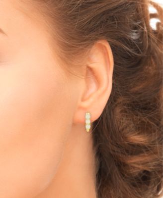 Lab-grown Opal Huggie Hoop Earrings (7/8 ct. t.w.)