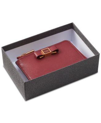 kate spade new york - Morgan Bow Embellished Saffiano Leather Card Holder