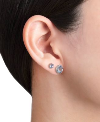 2-Pc. Set Crystal & Cubic Zirconia Solitaire & Halo Stud Earrings, Created for Macy's