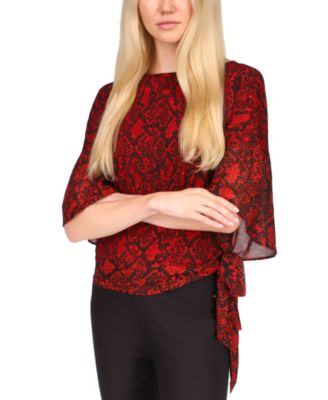 Michael Kors - Women's Python Printed Bell-Sleeve Top