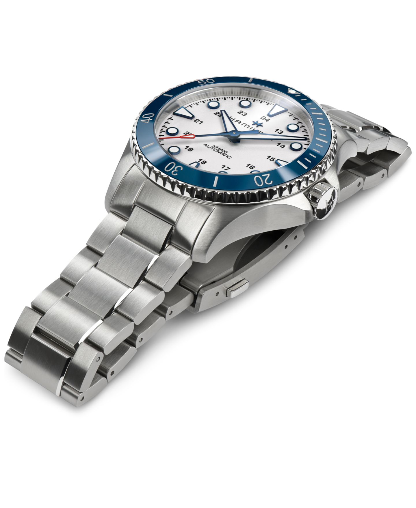 Мужские часы Hamilton Swiss Automatic Khaki Navy Scuba Stainless Steel Bracelet Watch 43mm — фото 2