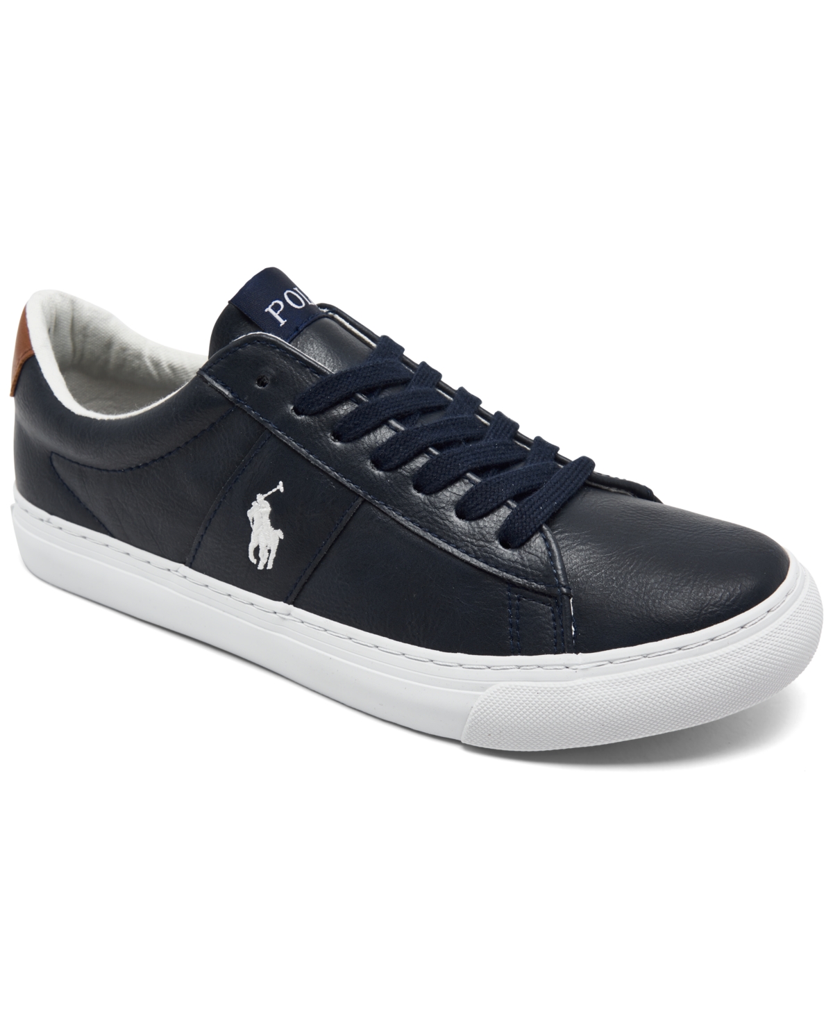 Polo Ralph Lauren Kids' Big Boys Sayer Casual Sneakers From Finish Line In Navy,white