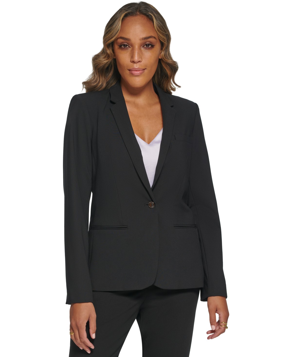 Женские Calvin Klein One-Button Blazer, Regular and Petite Sizes — фото 1