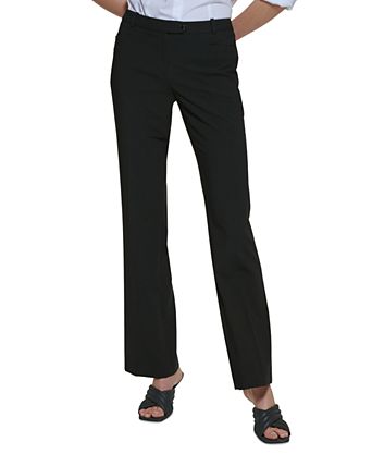women's black dress pants petite Slimsation Pull On Ankle Slimming Pant Designed to fit shorter women Black Petite Dress Pants &
