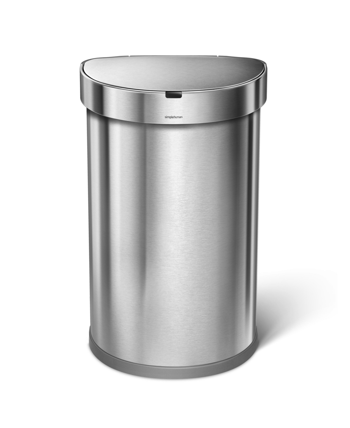 Semi-Round Sensor Trash Can, 45 Liters - Brushed Stainless Steel