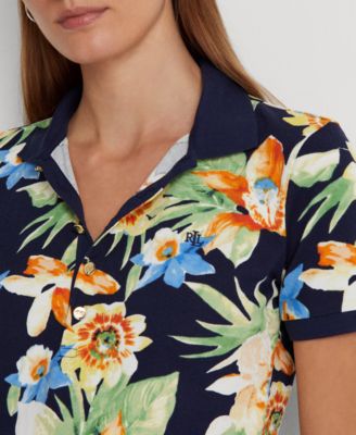 ラルフ・ローレン Lauren Ralph Lauren Floral-Logo Cotton Pique Polo Shirt レディース シャツ s7-AI200966129001_alternate3?$