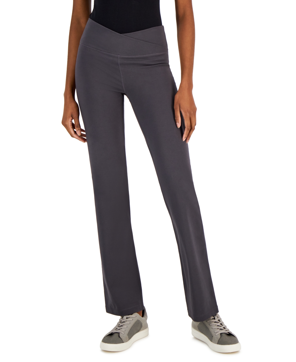 Id Ideology Petite Criss Cross Waistband Flare Leg Pant Created for Macy s Smart Closet