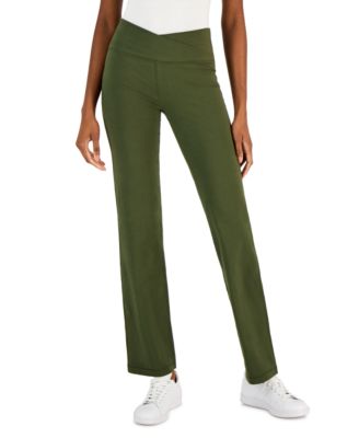 ID Ideology - Petite Criss-Cross-Waistband Flare-Leg Pant