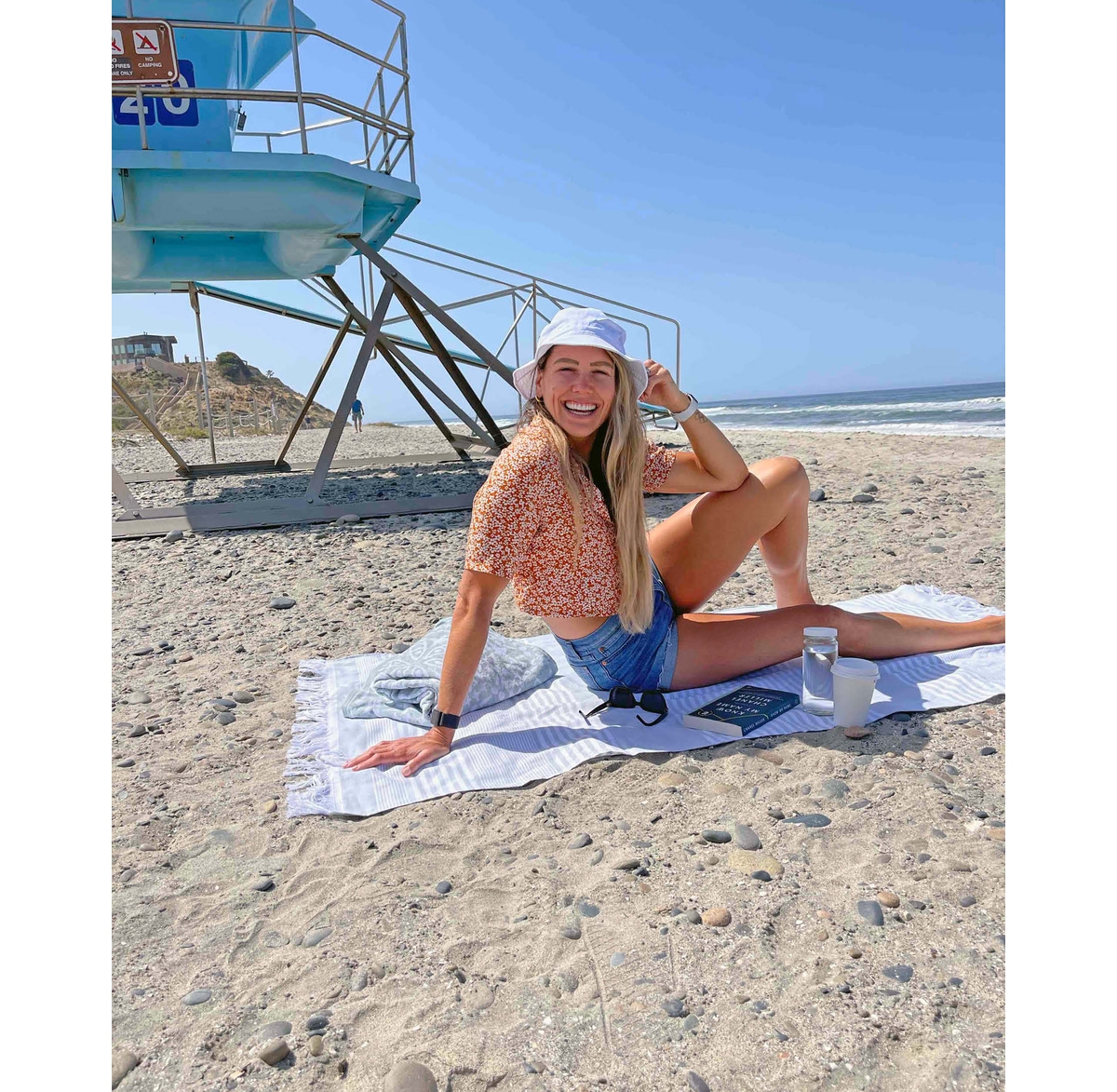 Delilah Home 100% Organic Cotton, Sand Resistant, Sunset Towel, 36