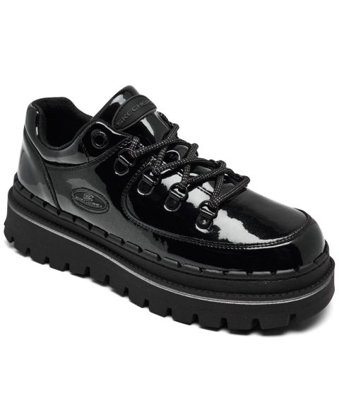 Женские кроссовки Skechers Jammers - Cool Block Fashion Lace-Up Platform Casual, цвет: Чёрный