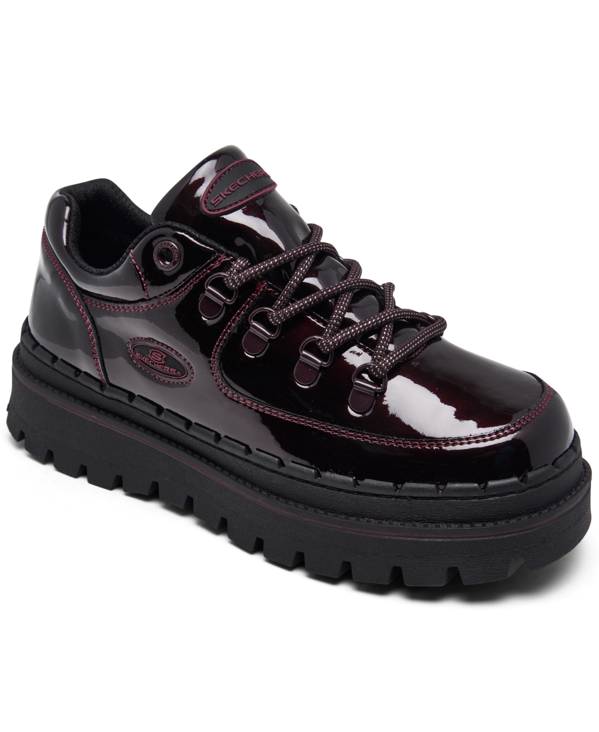Skechers Women's Jammers - Cool Block Fashion Lace-Up Platform Casual Shoes from Finish Line - Burgundy
