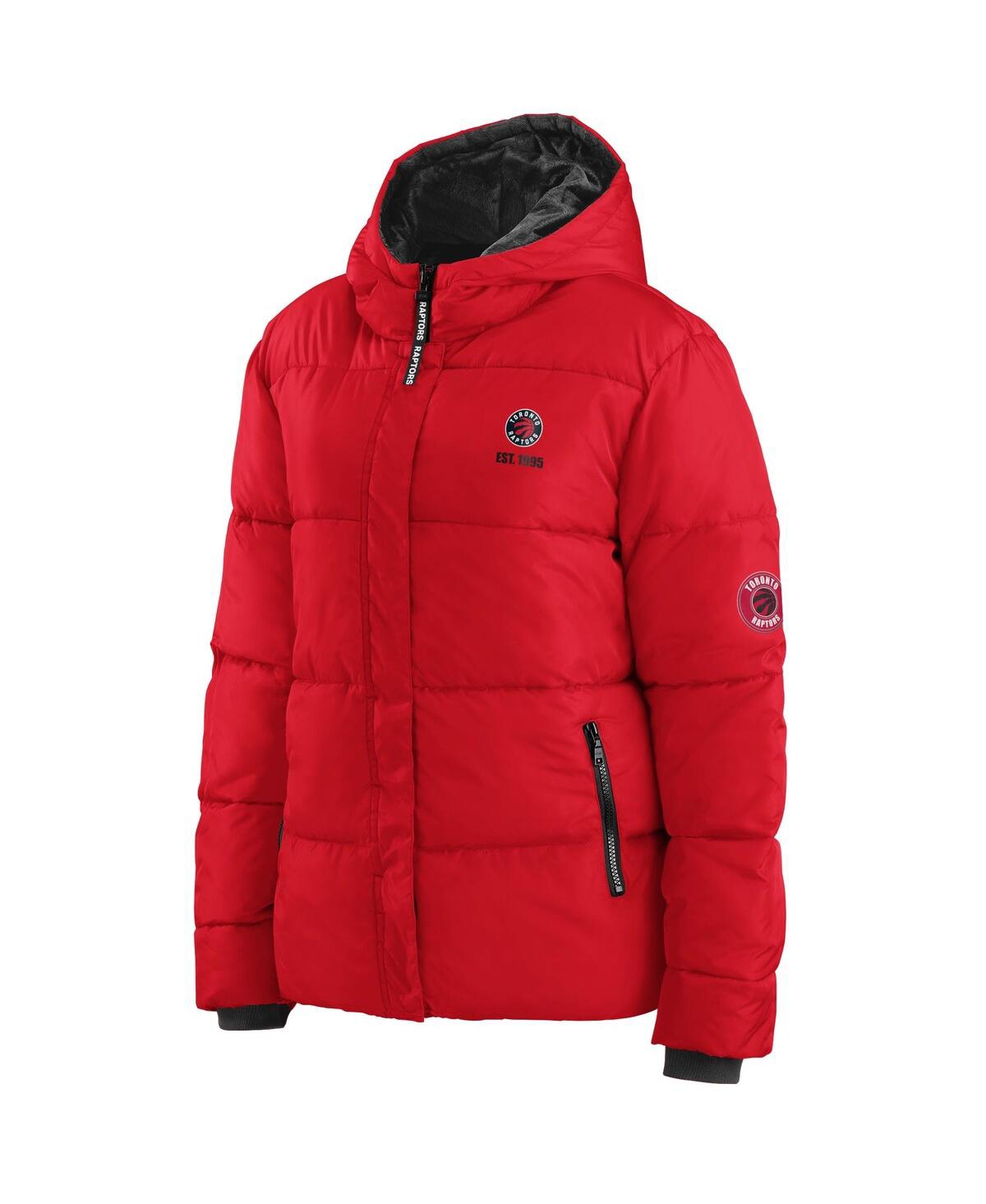 Wear By Erin Andrews Red Toronto Raptors Plush Puffer Full-zip Jacket In Red