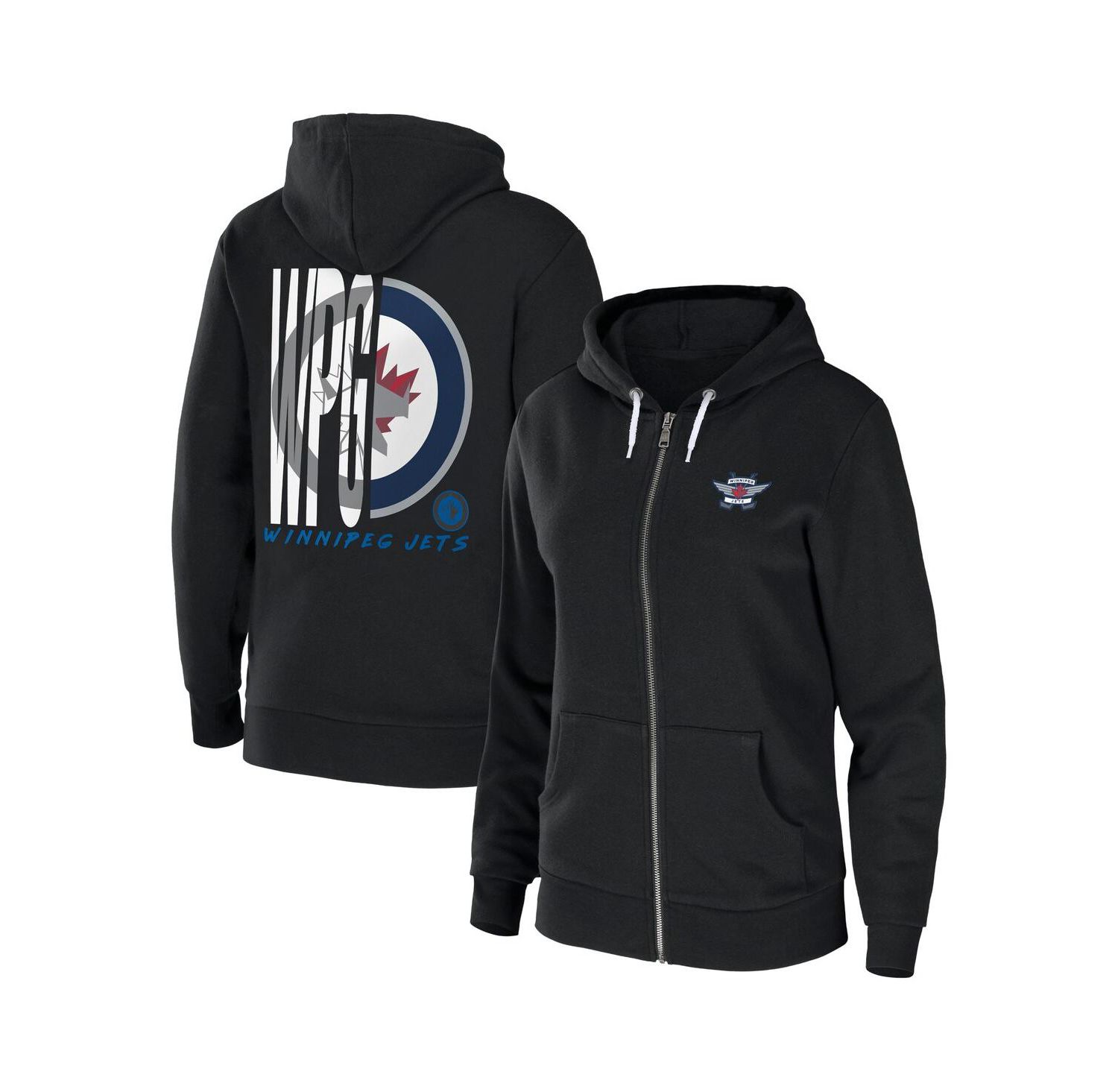 Women's Black Washington Capitals Sponge Fleece Full-Zip Hoodie