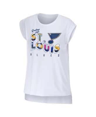 Women's White St. Louis Blues Greetings From Muscle T-shirt